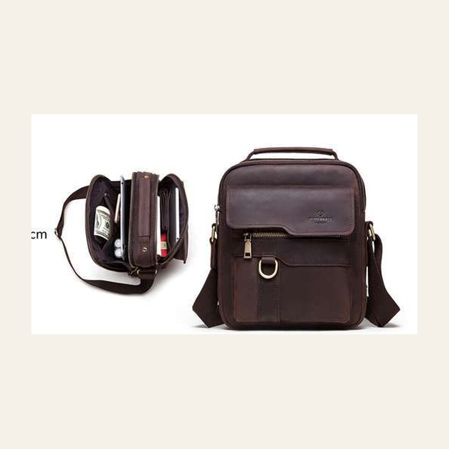 Leather messenger bag